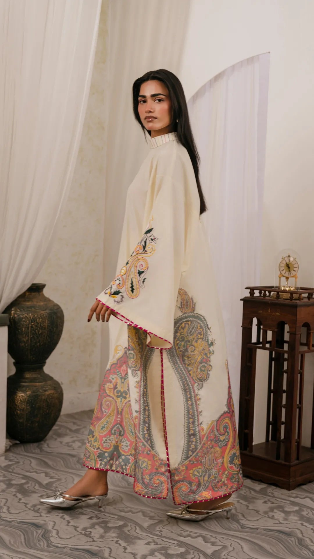 Close-up of embellishment detail on the Ivory Sultanah outfit, Rubina Irfan Eid-e-Nazakat collection