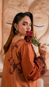 Sienna Aura formal outfit by Rubina Irfan, Divine Light collection, side view
