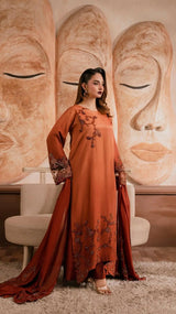 Sienna Aura formal outfit by Rubina Irfan, Divine Light collection, front view