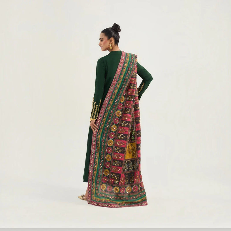 Emerald Haze - Piyu Bole luxury shawl collection