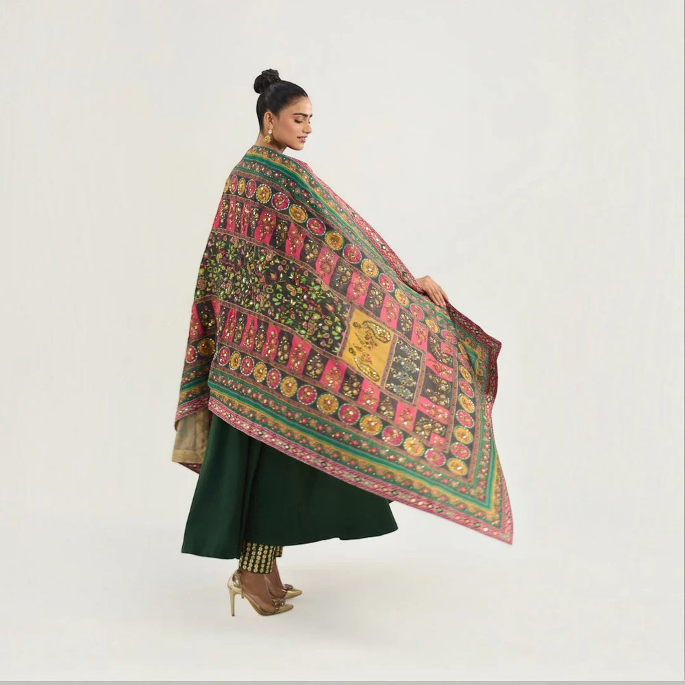 Emerald Haze - Piyu Bole luxury shawl collection