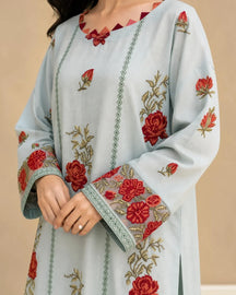 Alizeh - mint floral embroidered 2 piece lawn suit