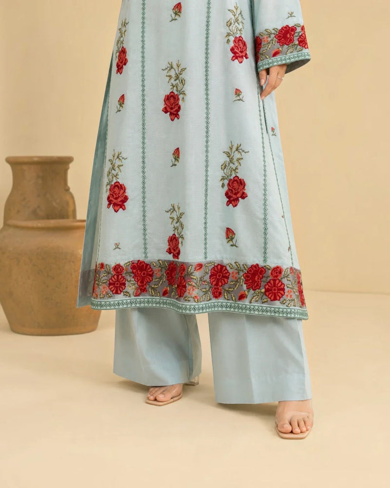 Alizeh - mint floral embroidered 2 piece lawn suit