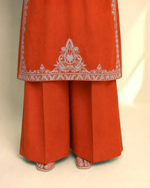 Mehr - orange embroidered 3 piece lawn suit