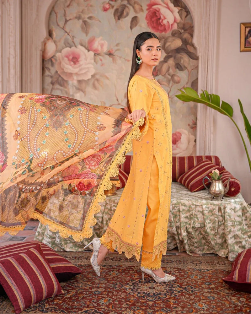 Zard Bahaar - Tehzeeb embroidered lawn collection