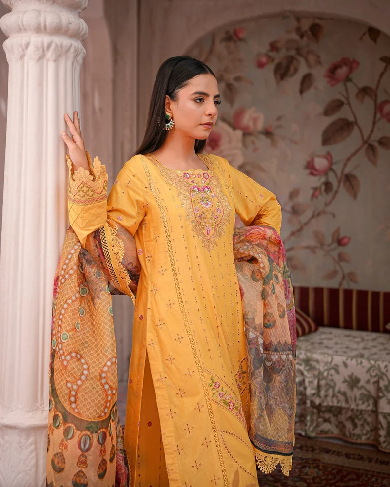Zard Bahaar - Tehzeeb embroidered lawn collection